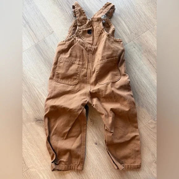 Carhartt Kids Rust/Tan Canvas Overalls - Picture 2 of 3